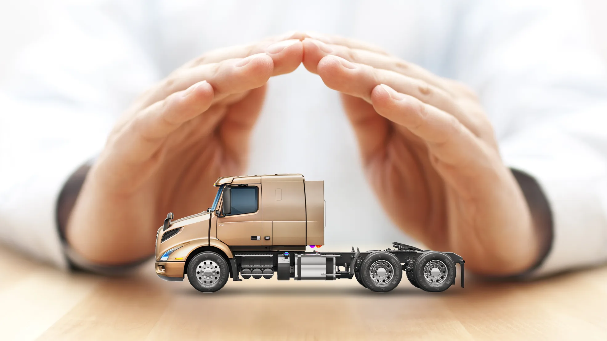 Commercial truck driver reviewing insurance coverage options with Polaris Insurance Group